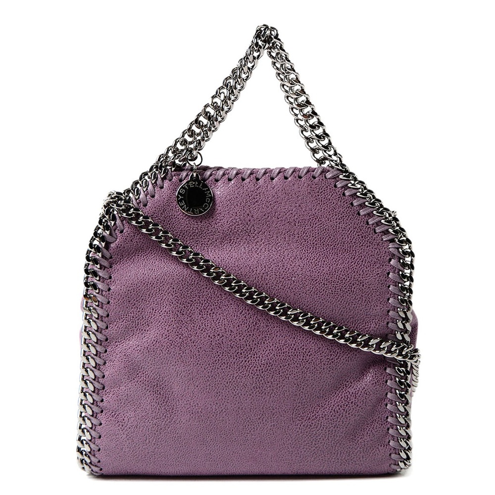 Stella McCartney Purple Shaggy Deer Mini Falabella Fold Over Tote